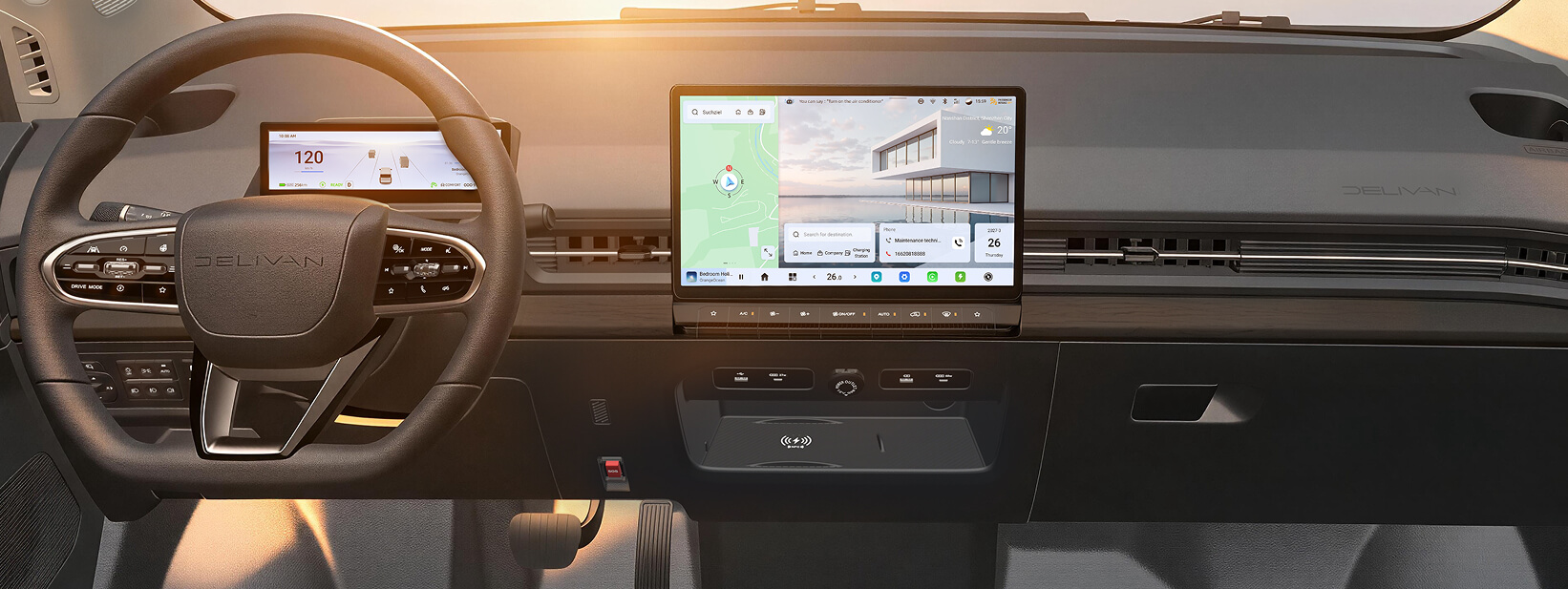 Multiple charging options in the cabin